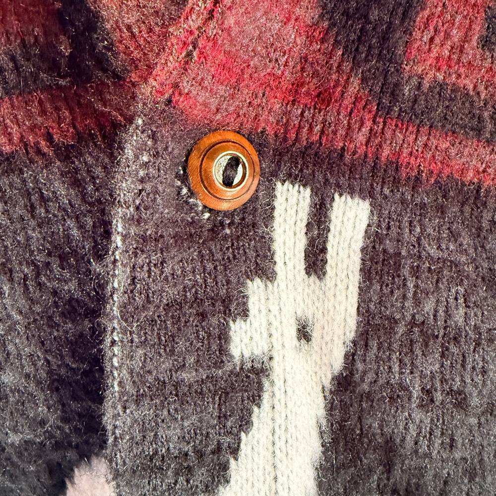 Vintage Men's Llama Pattern Cardigan Sweater - Picture 6 of 12